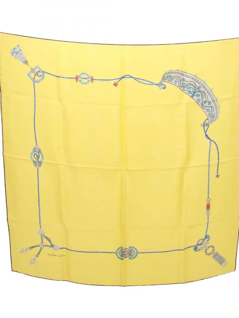 Cartier Scarf Silk Scarves Yellow